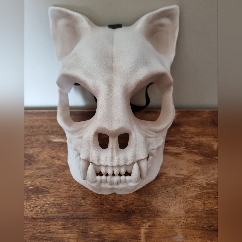 Seasonak Visions White Cat Skull Mask Halloween Mask
